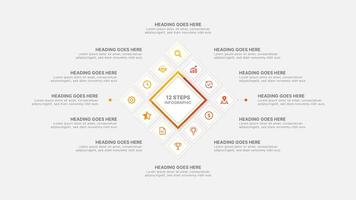 Modern Infographic Design Template with Twelve Options vector