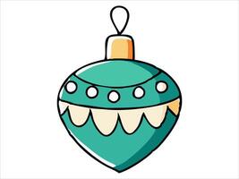 Decorative Christmas ornament isolated on a white background. Concept of Christmas bauble, holiday decoration, festive design, minimalist style, seasonal art. Print, icon, design element. Art vector