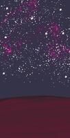 Abstract cosmos background with little stars and shining. Brown ground and dark sky backstage concept vector