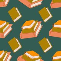 Seamless pattern with closed books. Educational background vector