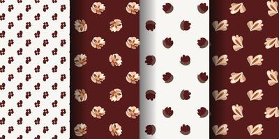 Set of seamless patterns with flowers vector