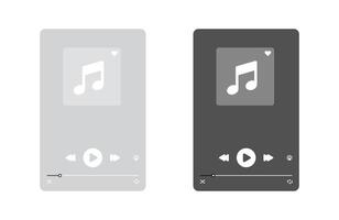 Music player design. Music media player interface template. Music application interface. Music player vector