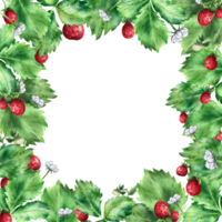 Frame with ripe red strawberries. An illustration highlighted on a white background. png