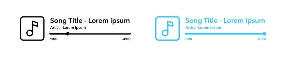 Set of music media player interface template. Music player design. Music application interface. Music player vector