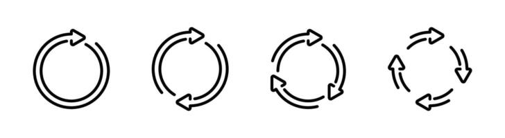 Circular arrows. Refresh, reload, reuse, rotate design elements. Circle arrows. Arrows rotating vector