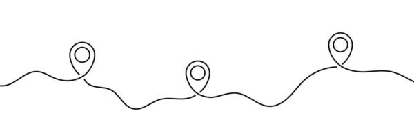 Linear location pointer. Map pin line. Continuous line drawing location pin pointer. Line location pin illustration vector