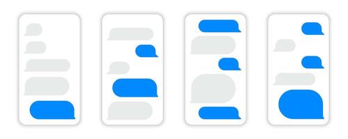 Online chatting. Message smartphone template. Message bubbles chat on smartphone icons. Phone chatting sms template bubbles. Smartphone chatting bubbles, place your own text. vector