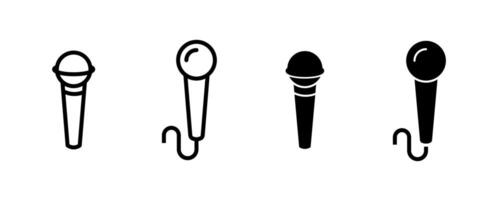 Microphone Icons set. Microphone flat black icon set. Different microphone collection. Podcast microphone. Microphone illustration vector