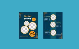 Menu design, Menu template. vector