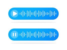 Voice message, audio chat interface. Audio chat, speech sound wave. Sound waves. Voice message icons. Voice message illustration. vector