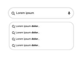 Search bar illustration. Search bar template. Search button. Search here. Search bar for ui. vector