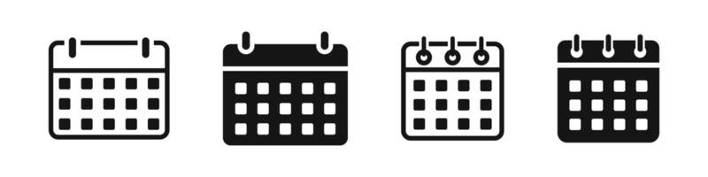Calendar icons. Calendar Icon collection. Calendar symbols. Time management. vector