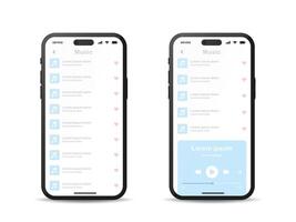 Music media player interface template. Music player design. Music application interface. Music App vector