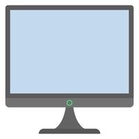 Flat illustration of computer monitor with blank display screen isolated on white background. vector