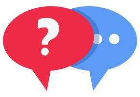 Questions and answers icon isolated on white background. vector