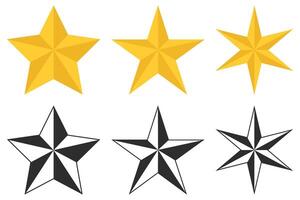Star icon set in trendy style isolated on white background. vector