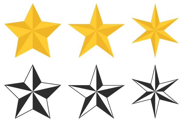 Star icon set in trendy style isolated on white background.