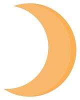 Crescent moon flat icon isolated on white background. vector