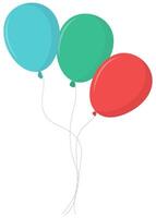 Flat illustration of colorful party balloons isolated on white background. vector