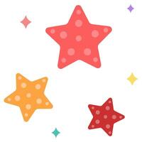 Starfish flat style isolated on white background. vector