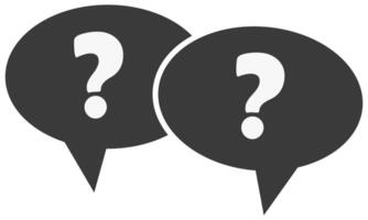 Flat icon of exclamation and question mark in speech bubble isolated on white background. vector