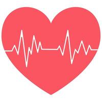 Red heartbeat icon isolated on white background vector