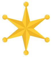 Flat icon of golden sheriff star isolated on white background vector