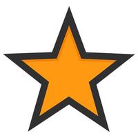 Star icon with bold outline isolated on white background. vector
