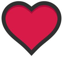Pink heart icon with bold outline isolated on white background. vector