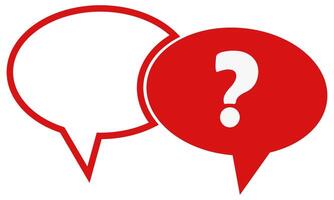 Flat icon of question mark in a speech bubble isolated on white background. vector
