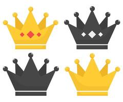 Crowns icon set isolated on white background. vector