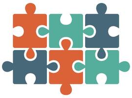 Puzzle jigsaw isolated on white background. vector