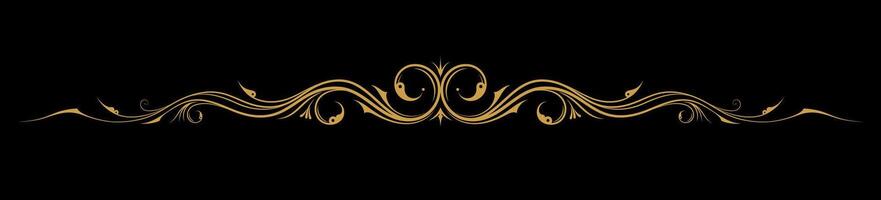 Gold Ornamental Luxury Premium Decorative Line Isolate Element vector