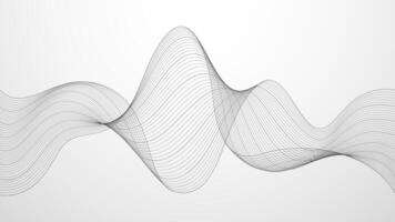 Abstract plexus wave lines on gray background vector