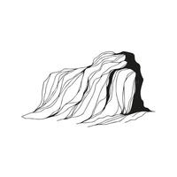 Simple, delicate line illustration of a rugged vector