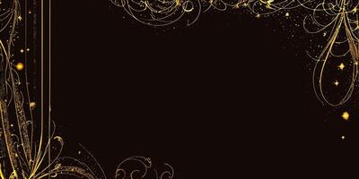 Black luxury background with golden line element 03 vector