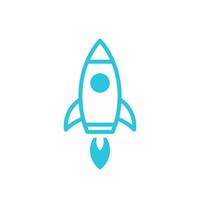 Release product icon, Rocket, Isolated on white background. From blue icon set. vector