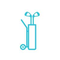 Golf bag icon. Isolated on white background. From blue icon set. vector