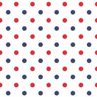 Polka Dot pattern, red and blue dots on white background, seamless texture vector