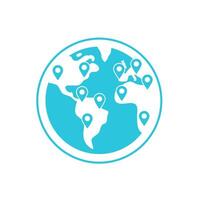Somwhere. Globe. isolated on white background. From blue icon set. vector