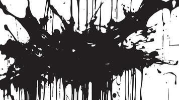Black Paint Splashes on Pure White Background for Monochrome Overlay Texture vector
