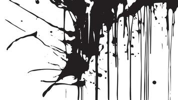 Black Paint Splashes on White Background for Monochrome Overlay Texture vector