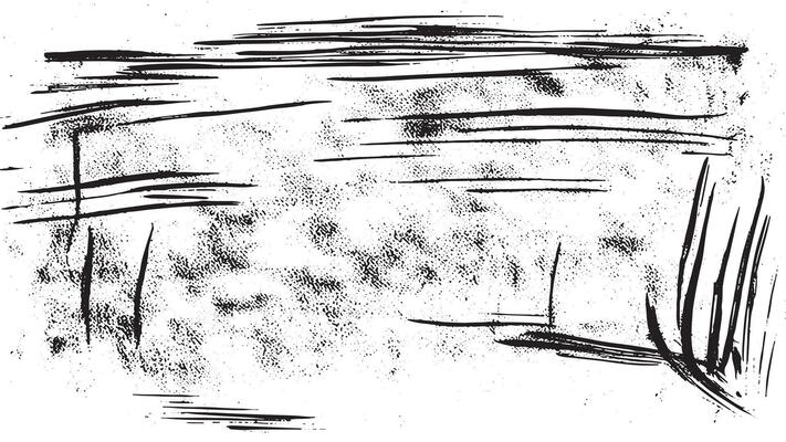 Distressed Grunge Texture with Monochrome Overlay, Black Gritty Texture on White Background