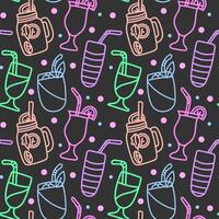 Cute seamless pattern with summer symbols. Hand-drawn illustration. vector