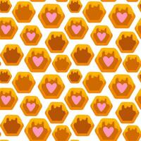 Yellow, orange beehive background. Honeycomb, bees hive cells pattern. Bee honey shapes. geometric seamless texture symbol vector