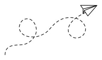 Paper Airplane with Dotted Flight Path vector