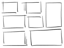 Hand-Drawn Rectangular Frame Set vector