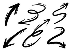 Dynamic Hand-Drawn Arrows Set vector