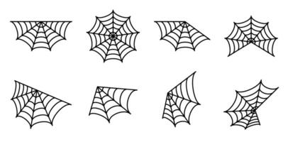 Set of Spider Web Illustrations vector