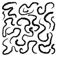 Abstract black and white squiggly line pattern vector